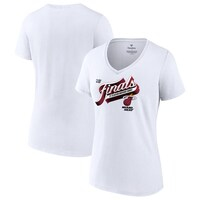 Women's Fanatics Branded  White Miami Heat 2023 Eastern Conference Champions Locker Room Authentic V-Neck T-Shirt
