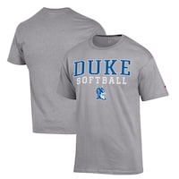 Men's Champion  Gray Duke Blue Devils Stacked Logo Softball T-Shirt