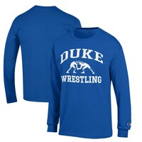Men's Champion  Royal Duke Blue Devils Icon Logo Wrestling Long Sleeve T-Shirt
