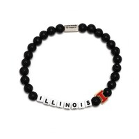 Little Words Project Illinois Fighting Illini Lava Stone Bracelet
