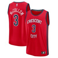 Men's Fanatics Branded CJ McCollum Red New Orleans Pelicans Fast Break Replica Player Jersey - Statement Edition