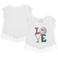 Girls Toddler 2023 U.S. Open Tiny Turnip White Golf Love Fringe T-Shirt