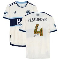 Ranko Veselinovic Vancouver Whitecaps FC Autographed Match-Used adidas #4 Juneteenth Jersey vs. FC Dallas on June 18, 2022