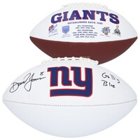 Daniel Jones New York Giants Autographed White Panel Football with "Go Big Blue" Inscription