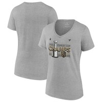 Women's Fanatics Branded  Heather Gray Vegas Golden Knights 2023 Stanley Cup Champions Locker Room V-Neck T-Shirt