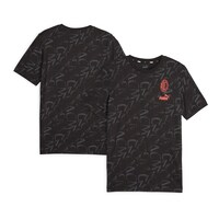 Men's Puma  Black AC Milan FtblCore Allover Print T-Shirt