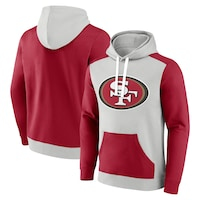 Men's Fanatics Branded Silver/Scarlet San Francisco 49ers Big & Tall Team Fleece Pullover Hoodie