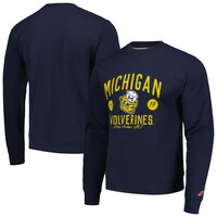 Men's League Collegiate Wear  Navy Michigan Wolverines Bendy Arch Essential Pullover Sweatshirt