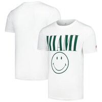 Men's League Collegiate Wear White Miami Hurricanes Smiley All American T-Shirt