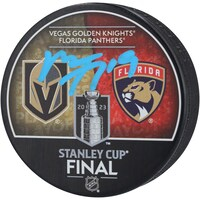 Matthew Tkachuk Florida Panthers vs. Vegas Golden Knights Autographed 2023 Stanley Cup Final Matchup Hockey Puck