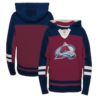 Youth Burgundy Colorado Avalanche Ageless Revisited Lace-Up V-Neck Pullover Hoodie