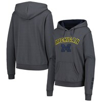 Women's Colosseum Charcoal Michigan Wolverines Arch & Logo Pullover Hoodie