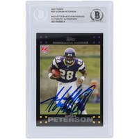 Adrian Peterson Minnesota Vikings Autographed 2007 Topps #301 Beckett Fanatics Witnessed Authenticated Rookie Card