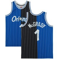 Tracy McGrady Orlando Magic Autographed Black and Blue Split Mitchell & Ness 2003-04 Swingman Jersey