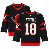 Tim Stutzle Ottawa Senators Autographed Black Adidas Authentic Jersey with Multiple Inscriptions - Limited Edition of 18