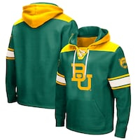 Men's Colosseum Green Baylor Bears 2.0 Lace-Up Pullover Hoodie