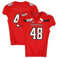 Texas Tech Red Raiders Team-Issued #48 Red Jersey with 150 Patch from the 2019 NCAA Football Season