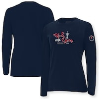 Women's 2024 U.S. Open Ahead Navy Pin Flag Jericho Long Sleeve T-Shirt