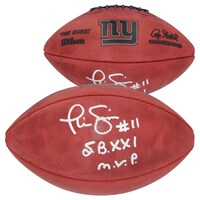 Phil Simms New York Giants Autographed Duke Metallic Football with ''S.B. XXI M.V.P.'' Inscription