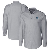 Men's Cutter & Buck  Charcoal Florida Gators Alumni Logo Stretch Oxford Long Sleeve Button-Down Shirt