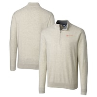 Men's Cutter & Buck  Oatmeal Tennessee Volunteers Alumni Logo Lakemont Tri-Blend Quarter-Zip Pullover Sweater