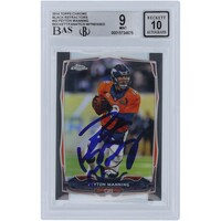 Peyton Manning Denver Broncos Autographed 2014 Topps Chrome Black Refractors #42 #/299 Beckett Fanatics Witnessed Authenticated 9/10 Card