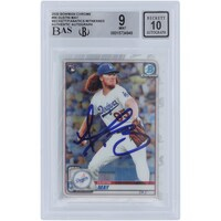 Dustin May Los Angeles Dodgers Autographed 2020 Bowman Chrome #96 Beckett Fanatics Witnessed Authenticated 9/10 Rookie Card