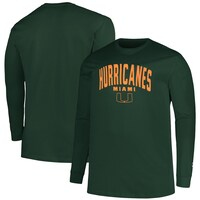 Men's Champion Green Miami Hurricanes Big & Tall Arch Long Sleeve T-Shirt