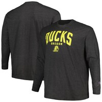 Men's Champion Charcoal Oregon Ducks Big & Tall Arch Long Sleeve T-Shirt
