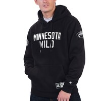 Men's Starter x NHL Black Ice Black Minnesota Wild Pullover Hoodie