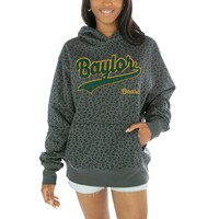 Women's Gameday Couture  Black Baylor Bears Fierce Force Leopard Print Pullover Hoodie