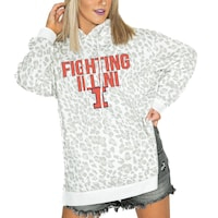 Women's Gameday Couture  White Illinois Fighting Illini Fierce Fan Side-Slit Pullover Hoodie