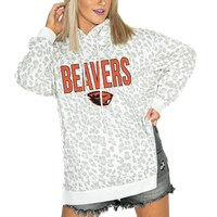 Women's Gameday Couture  White Oregon State Beavers Fierce Fan Side-Slit Pullover Hoodie