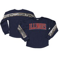 Girls Youth Gameday Couture  Navy Illinois Fighting Illini Guess Who's Back Long Sleeve T-Shirt