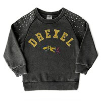 Girls Youth Gameday Couture  Charcoal Drexel Dragons Don't Blink Studded Long Sleeve T-Shirt