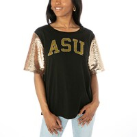 Women's Gameday Couture  Black Alabama State Hornets Shine On Heavyweight T-Shirt