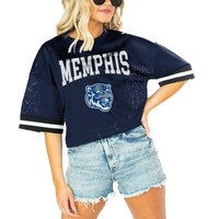 Women's Gameday Couture  Navy Memphis Tigers Game Face Fashion Jersey