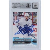 Auston Matthews Toronto Maple Leafs Autographed 2016-17 Upper Deck Series 1 Young Guns #201 Beckett Fanatics Witnessed Authenticated 10 Rookie Card