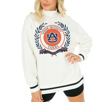 Women's Gameday Couture  White Auburn Tigers Mock Neck Power Play Pullover Sweatshirt