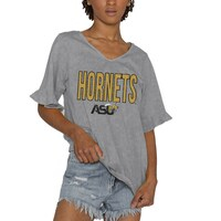 Women's Gameday Couture  Gray Alabama State Hornets Class Act V-Neck T-Shirt