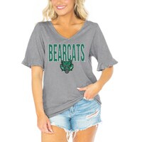 Women's Gameday Couture  Gray Binghamton Bearcats Class Act V-Neck T-Shirt