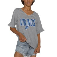 Women's Gameday Couture  Gray Elizabeth City State University Vikings Class Act V-Neck T-Shirt