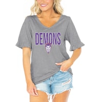 Women's Gameday Couture  Gray Northwestern State Demons Class Act V-Neck T-Shirt