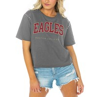 Women's Gameday Couture  Gray Boston College Eagles After Party Cropped T-Shirt