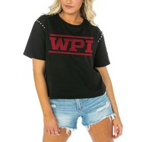 Women's Gameday Couture  Black Worcester Polytechnic Institute Engineers After Party Cropped T-Shirt