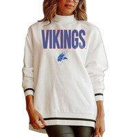 Women's Gameday Couture  White Elizabeth City State University Vikings Mock Neck Force Pullover Sweatshirt