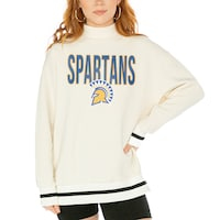 Women's Gameday Couture  White San Jose State Spartans Mock Neck Force Pullover Sweatshirt