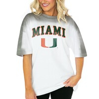 Women's Gameday Couture  White Miami Hurricanes Interception Oversized T-Shirt