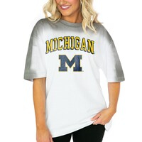 Women's Gameday Couture  White Michigan Wolverines Interception Oversized T-Shirt