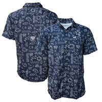Men's Columbia Navy Dallas Cowboys Super Slack Tide Fish Fan Omni-Shade Button-Up Shirt